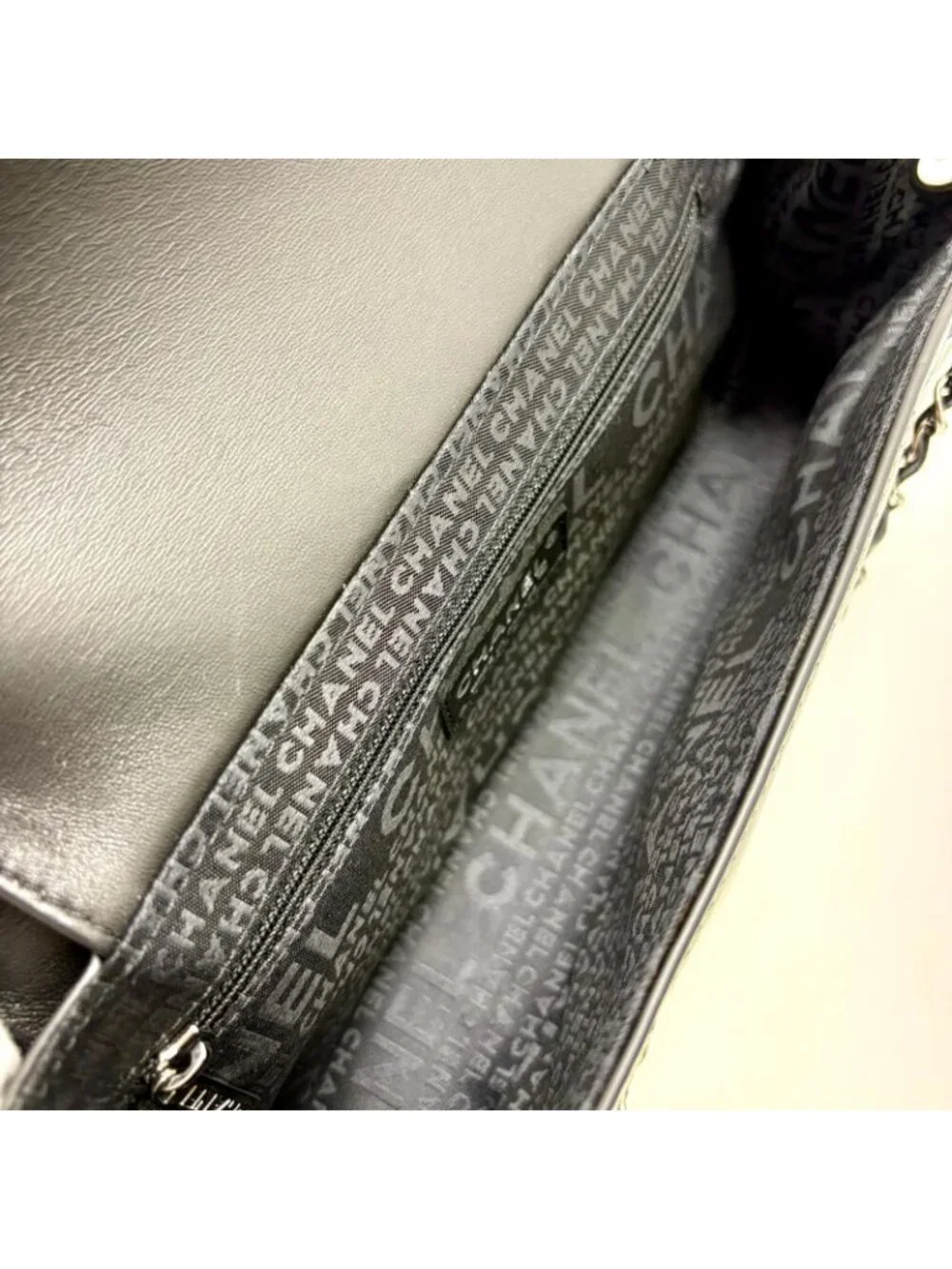 Chanel Choco Bar Chain Shoulder Black Silver Calfskin Bag